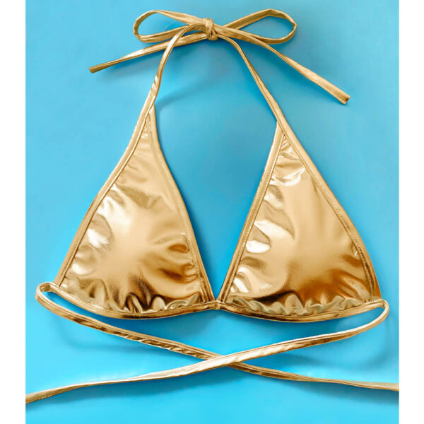 gold metallic bikini top gold metallic bikini top