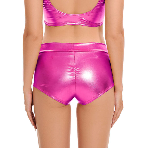 mini metallic shorts
