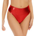 red metallic thongs
