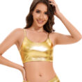 主图 gold metallic bralette