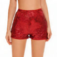 主图 red sparkle shorts