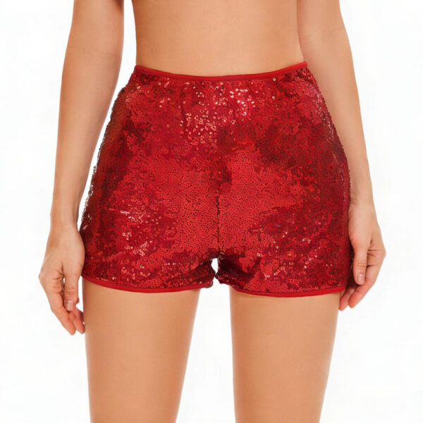 主图 red sparkle shorts